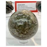 Ocean Jasper Spheres Lot of 3: 68mm 419gm./14.8oz.,53mm 210gm./7.4oz., 50mm 129gm./4.6oz.