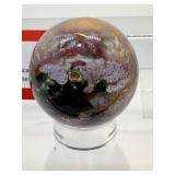 Ocean Jasper Spheres Lot of 3: 68mm 419gm./14.8oz.,53mm 210gm./7.4oz., 50mm 129gm./4.6oz.