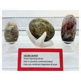 Ocean Jasper Lot of 3 large gallots: 163 gm./5.7 oz., 162 gm./5.7 oz./ 113 gm./4 oz.
