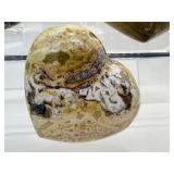 Ocean Jasper Polished Hearts Lot of 5: 287 gm./10 oz., 240 gm./8.5 oz., 107 gm./3.8 oz., 89 gm./3.1 oz., 39 gm./1.4 oz. Total Lot Weight: 3/4 kilo/1.7 lb.: