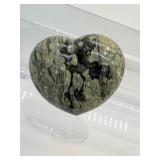 Ocean Jasper Lot of 3 Polished Hearts: 93 gm./3.3 oz., 91 gm./3.2 oz., 87 gm./3.1 oz