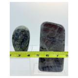 Labradorite Lot of 2 purple standing labradorite freeforms 479 gm./1 lb. and 309 gm./11oz.