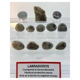 Labradorite Polished Misc. Lot of 13: 10 palmstones, 1 1/2