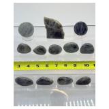 Labradorite Polished Misc. Lot of 13: 10 palmstones, 1 1/2