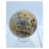 Ibis Jasper Polished Lot of 3: sphere 70mm 442 gm/1 lb. heart 394 gm./14 oz., large palmstone 152 gm./5.4 oz.