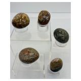 Ibis Jasper Polished Lot of 5: Palmstones & Gallets: 324 gm./11.4 oz.