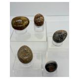 Ibis Jasper Polished Lot of 5: Palmstones & Gallets: 324 gm./11.4 oz.