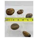 Ibis Jasper Polished Lot of 5: Palmstones & Gallets: 324 gm./11.4 oz.
