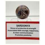Sardonyx sphere 56mm, 248 gm./8.6oz.