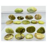 Green Opal Tumbles Lot of 19: 552 gm./1 lb. 3.5 oz