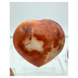 Polychrome Jasper Polished lot of 3: heart 340 gm./12 oz., round palmstone 185 gm./6.5 oz., round palmstone 116 gm./4.1 oz.