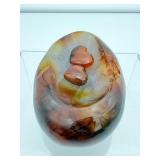 Carnelian Bowl with 2 small, polished hearts 347 gm./12.2 oz.