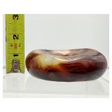 Carnelian Bowl with 2 small, polished hearts 347 gm./12.2 oz.