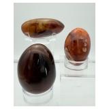 Carnelian Polished Gallet Lot of 3: 427 gm./1 lb.