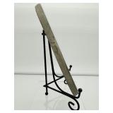 Septarian Nodule Plate polished on both sides, stand included: 628 gm./1 lb.6 oz.