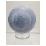 Blue Calcite Large Sphere 75mm 660gm./1 lb. 7.2 oz.