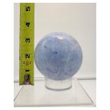 Blue Calcite Large Sphere 75mm 660gm./1 lb. 7.2 oz.