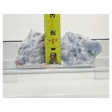 Blue Calcite Mixed Misc. Lot of 5: two rough chunks, one palmstone and two eggs 517 gm./1 lb. 2 oz.