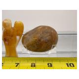 Golden Healer polished misc. lot of 3: heart 190 gm./6.7 oz., gallet 114 gm./4 oz., angel 87 gm./3 oz. Total Lot Weight: 393 gm./13.8 oz.