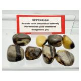 Septarian 8-piece tumbles lot.