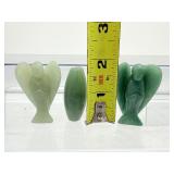 Green Aventurine Polished Lot of 7: 2 angels 62 gm./8.4 oz., 4 tumbles 143 gm./5 oz., bead shape 25 gm./.9 oz. Total weight of lot: 230 gm./8.3 oz.