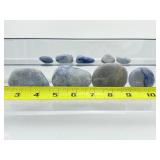 Blue Aventurine/Blue Quartz palmstone/tumbles lot of 9 266 gm./9.4oz.