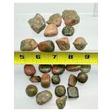 Unakite Polished and Rough Tumbles Lot: 241 gm./8.3 oz.