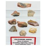 Polychrome Jasper rough pieces lot of 9: 185gm/6.5oz.