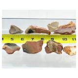 Polychrome Jasper rough pieces lot of 9: 185gm/6.5oz.