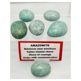 Amazonite Lot of 6 small palmstones: 255 gm./9.3 oz.