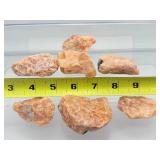 Orange Calcite Rough Chunks Lot of 7: 310 gm./11 oz.