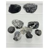 Apache Tears Lot of 9: 5 large & 4 small 209 gm./7.6 oz.