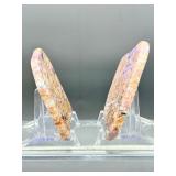 2 Polished Charoite Slabs: 117 gm./4.1 oz., 87 gm./3.1 oz.