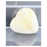 Scolesite 4-piece polished lot: 2 hearts, palmstone and pyramid Total Lot Weight: 216 gm/7.6 oz.