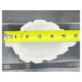 Selenite (Misc. Lot of 3) `Sphere 75mm 504 gm/1 lb.2 oz., Leaf Dish 448 gm./1 lb., Tealight Star Holder 378 gm./13.3 oz.