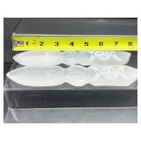 Selenite Lot of 3: Two healing daggers 373 gm./13.2 oz. and sphere 183 gm./6.4 oz. Total lot weight 560 gm./1 lb. 4 oz.