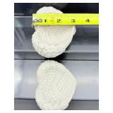 2 White Angel Wing Bowls for display Total weight: 365 gm./12.9 oz.