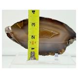 Agate Bookends 752 gm./11 oz. and Agate Geode Slice with Druzy Vug 419 gm./14.8 oz.