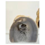Agate Standing Geode Slices, Lot of 3 one side polished: 975 gm./2 lb. 2.4 oz., 429 gm./15 oz., 68 gm./2.4 oz.