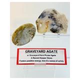 Graveyard, Agate Polished Lot of 2: small bowl and slab 271 gm./9.6 oz.
