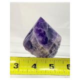 Amethyst Lot of 3: Two hearts 495 gm./1 lb. 1.5 oz.,106 gm./3.7 oz. and a rough chevron point 195 gm./7 oz.