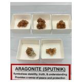 Aragonite (Sputnik) small clusters lot of 5: Total Lot Weight 78 gm/2.8oz.