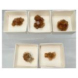 Aragonite (Sputnik) small clusters lot of 5: Total Lot Weight 78 gm/2.8oz.