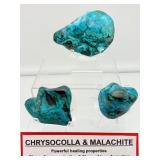 Polished Chrysocolla & Malachite Lot of 3: Total weight 460 gm./1 lb.