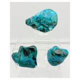 Polished Chrysocolla & Malachite Lot of 3: Total weight 460 gm./1 lb.