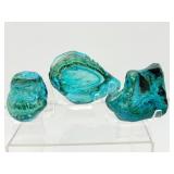 Polished Chrysocolla & Malachite Lot of 3: Total weight 460 gm./1 lb.