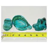 Polished Chrysocolla & Malachite Lot of 3: Total weight 460 gm./1 lb.