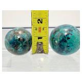 8 piece Lot of polished Chrysocolla: sphere 91 gm. /3.2 oz., sphere 138 gm./4.8 oz., gallot 133 gm./4.7 oz., 5 small freeform 323 gm./11.4 oz.