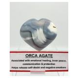 Gorgeous Blue Orca Agate Polished Heart: 544gm/1 lb.3.2oz.
