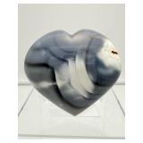 Gorgeous Blue Orca Agate Polished Heart: 544gm/1 lb.3.2oz.